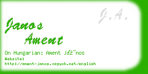 janos ament business card